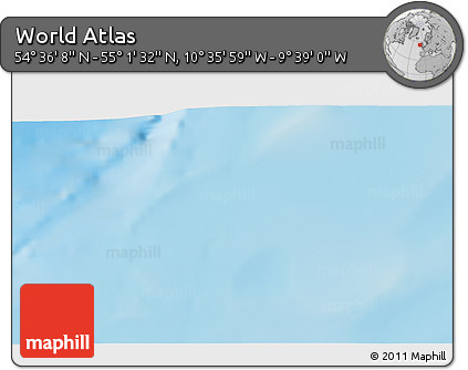 Physical 3D Map of the Area around 54° 48' 50" N, 10° 7' 30" W