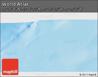 Physical 3D Map of the Area around 54° 48' 50" N, 10° 7' 30" W
