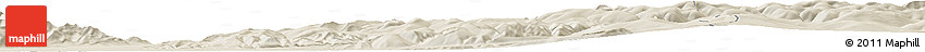 Shaded Relief Horizon Map of the Area around 54° 48' 50" N, 111° 25' 30" E