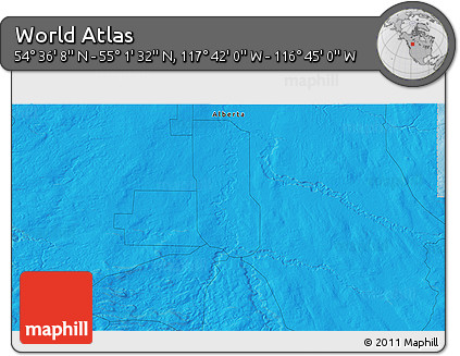 Political 3D Map of the Area around 54° 48' 50" N, 117° 13' 29" W