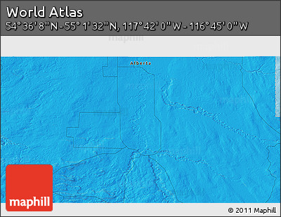 Political 3D Map of the Area around 54° 48' 50" N, 117° 13' 29" W