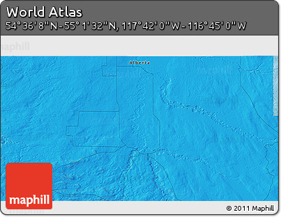 Political 3D Map of the Area around 54° 48' 50" N, 117° 13' 29" W