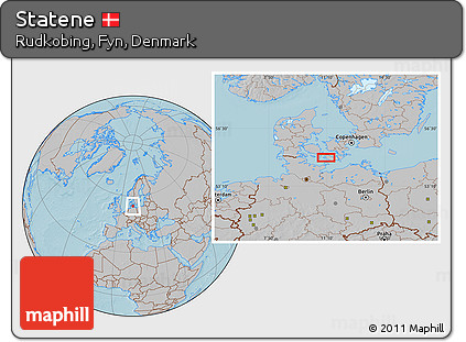 Gray Location Map of Statene, hill shading