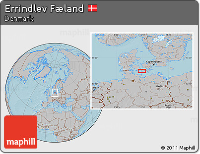 Gray Location Map of Errindlev Fæland, hill shading