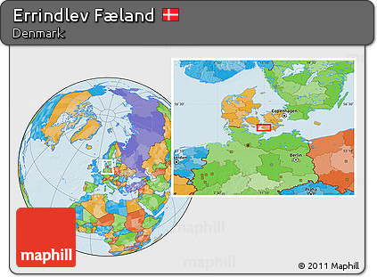 Political Location Map of Errindlev Fæland