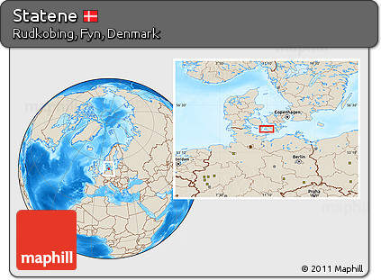Shaded Relief Location Map of Statene