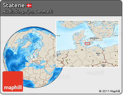 Shaded Relief Location Map of Statene