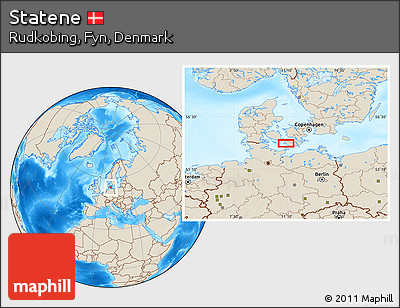 Shaded Relief Location Map of Statene