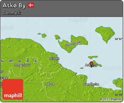Physical Map of Askø By