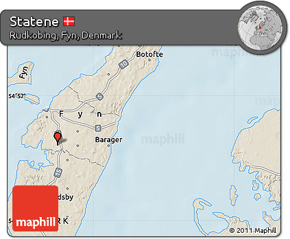 Shaded Relief Map of Statene