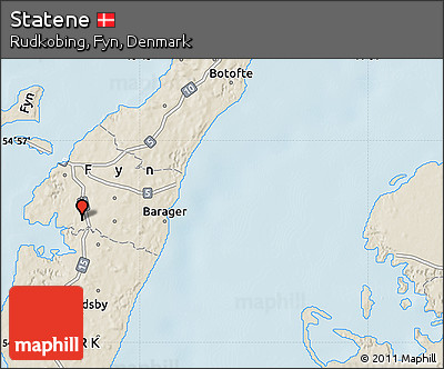 Shaded Relief Map of Statene