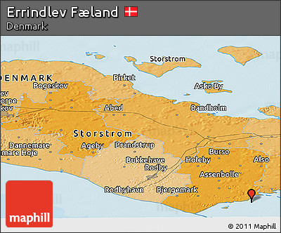 Political Panoramic Map of Errindlev Fæland