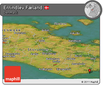Satellite Panoramic Map of Errindlev Fæland