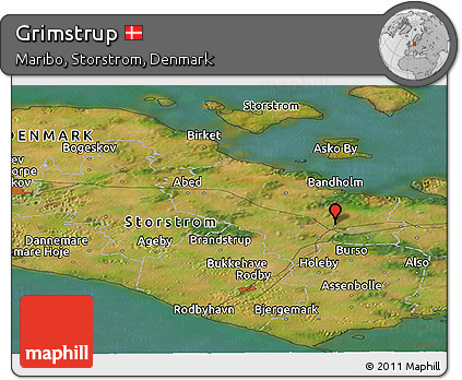 Satellite Panoramic Map of Grimstrup