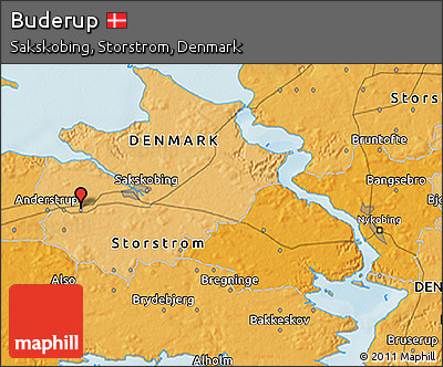 Political 3D Map of Buderup