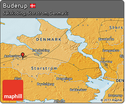 Political 3D Map of Buderup