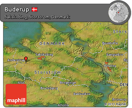 Satellite 3D Map of Buderup
