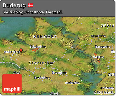 Satellite 3D Map of Buderup