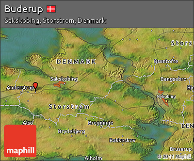 Satellite 3D Map of Buderup