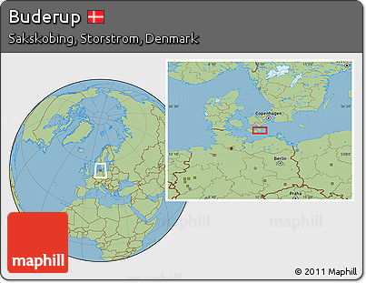Savanna Style Location Map of Buderup