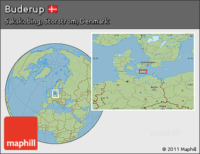 Savanna Style Location Map of Buderup