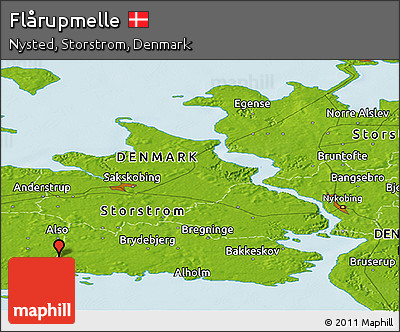 Physical Panoramic Map of Flårupmelle