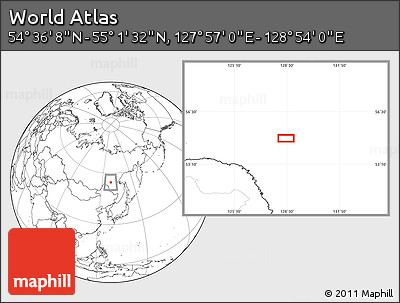 Blank Location Map of the Area around 54° 48' 50" N, 128° 25' 30" E