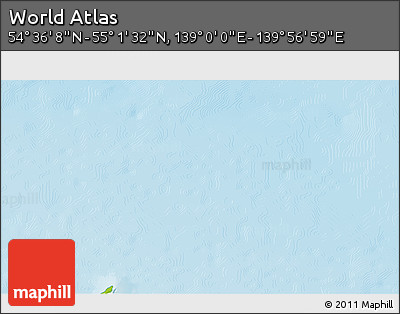 Physical 3D Map of the Area around 54° 48' 50" N, 139° 28' 29" E