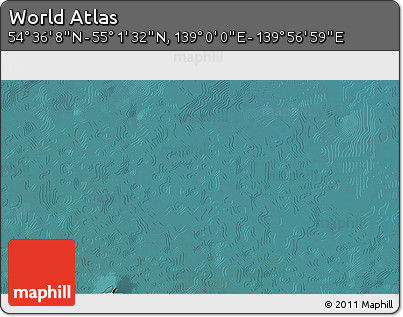 Satellite 3D Map of the Area around 54° 48' 50" N, 139° 28' 29" E