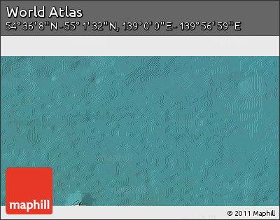 Satellite 3D Map of the Area around 54° 48' 50" N, 139° 28' 29" E