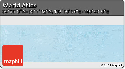 Physical Panoramic Map of the Area around 54° 48' 50" N, 140° 19' 29" E
