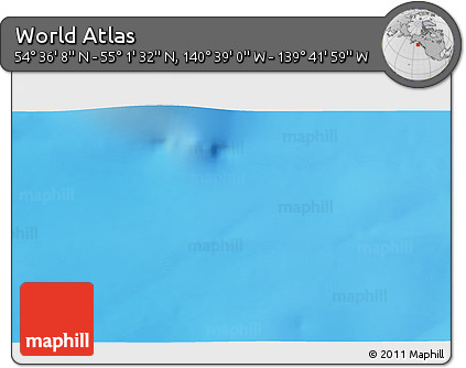 Shaded Relief 3D Map of the Area around 54° 48' 50" N, 140° 10' 30" W