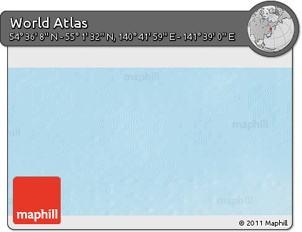 Physical 3D Map of the Area around 54° 48' 50" N, 141° 10' 30" E