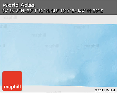 Physical 3D Map of the Area around 54° 48' 50" N, 143° 43' 29" E