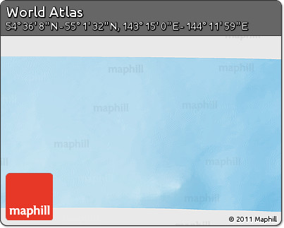 Physical 3D Map of the Area around 54° 48' 50" N, 143° 43' 29" E