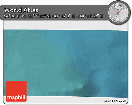 Satellite 3D Map of the Area around 54° 48' 50" N, 143° 43' 29" E
