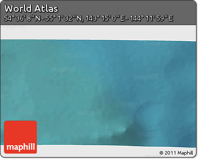 Satellite 3D Map of the Area around 54° 48' 50" N, 143° 43' 29" E