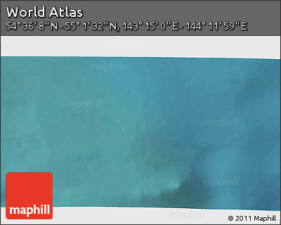 Satellite 3D Map of the Area around 54° 48' 50" N, 143° 43' 29" E