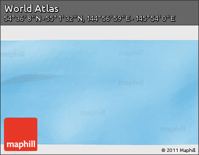 Physical 3D Map of the Area around 54° 48' 50" N, 145° 25' 30" E