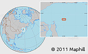 Gray Location Map of the area around 54° 48' 50" N, 145° 25' 30" E