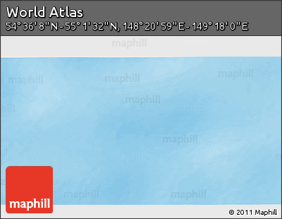 Physical 3D Map of the Area around 54° 48' 50" N, 148° 49' 29" E