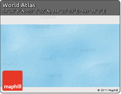 Physical 3D Map of the Area around 54° 48' 50" N, 148° 49' 29" E
