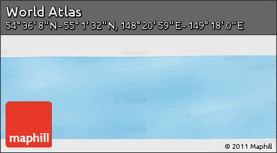 Physical Panoramic Map of the Area around 54° 48' 50" N, 148° 49' 29" E