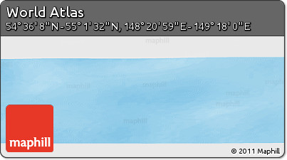 Physical Panoramic Map of the Area around 54° 48' 50" N, 148° 49' 29" E