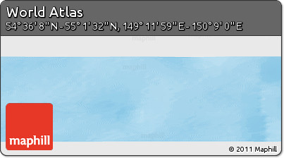 Physical Panoramic Map of the Area around 54° 48' 50" N, 149° 40' 30" E