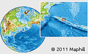 Physical Location Map of the area around 54° 48' 50" N, 167° 31' 30" E