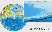 Physical Location Map of the area around 54° 48' 50" N, 172° 28' 29" W