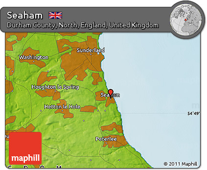 Physical Map of Seaham