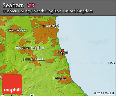 Physical Map of Seaham