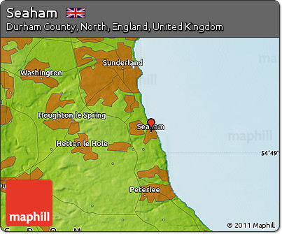 Physical Map of Seaham